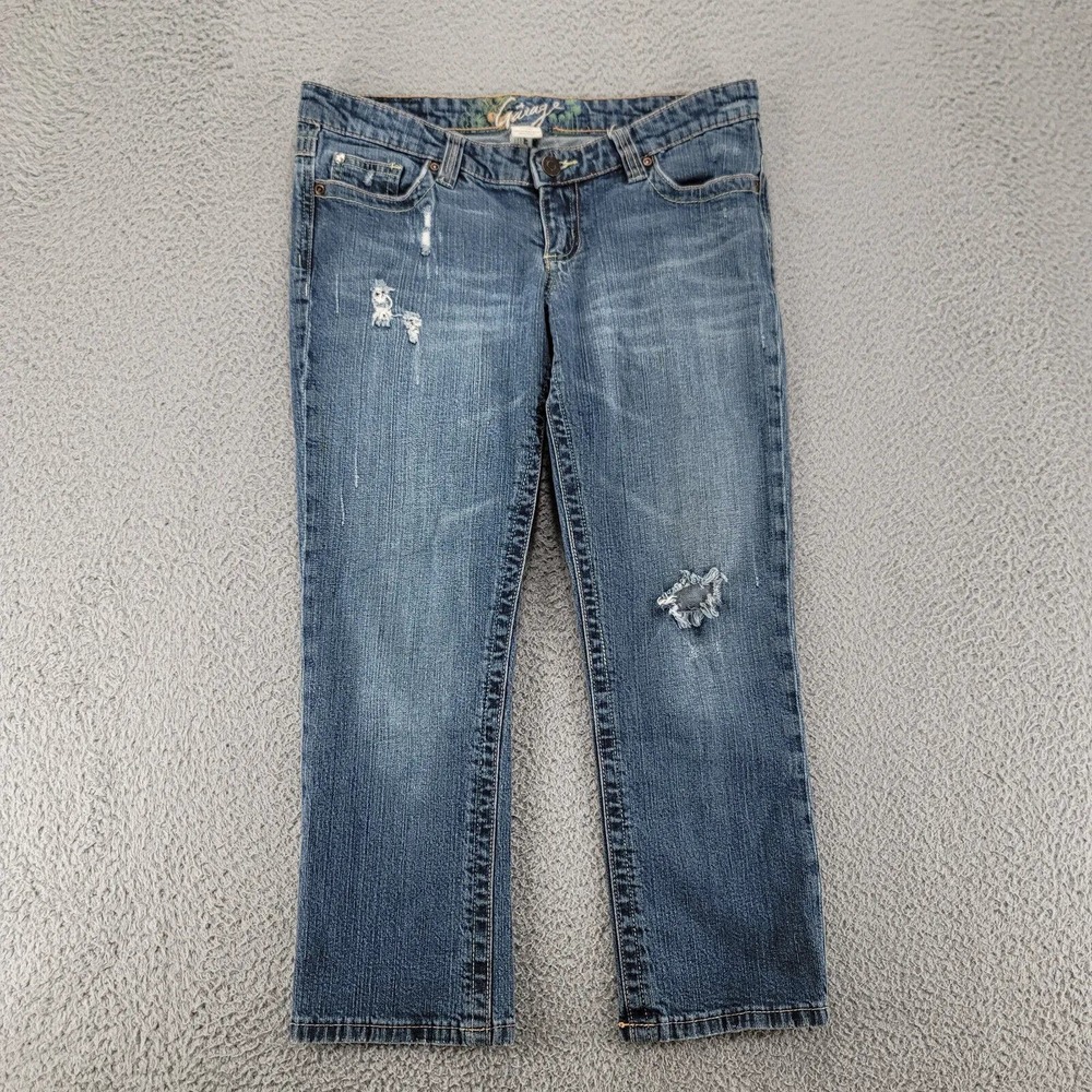 Garage Jeans Womens 9 Blue Denim Straight Leg Distressed Medium Wash Casual
